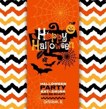 Halloween background of cheerful pumpkins. Stock Illustration