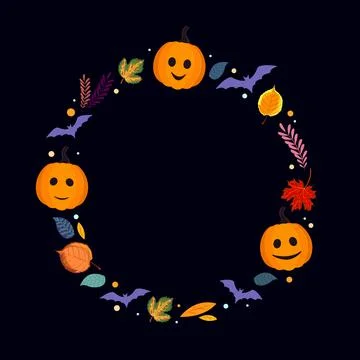 Halloween background with circle elements Stock Illustration