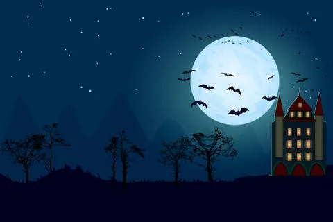 Halloween background with copy space for text. Stock Illustration