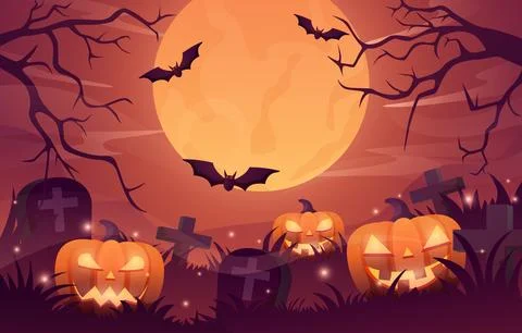 Halloween background design vector Stock Illustration
