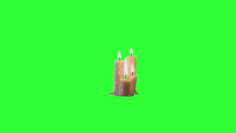 Halloween Background Element On Chroma Key White Flickering Burning Candles Stock Footage 140272677