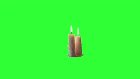 Halloween Background Element On Chroma Key Two White Flickering Burning Candles Stock Footage 140272704
