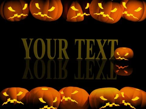 Halloween background with evil pumpkins Stock Illustration