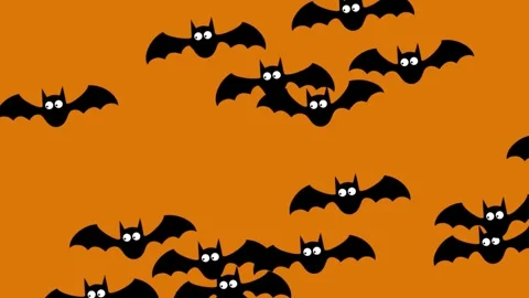 Halloween Background: Flock of Bats in Orange Sky 4K Stock-Footage 339270105