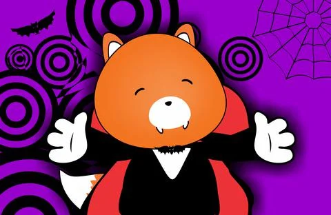 Halloween background fox character Stock Illustration