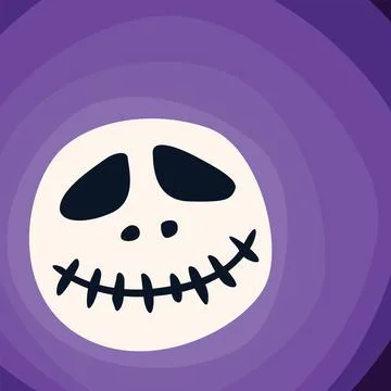 Halloween background with funny skull flat design vector illustration. Happ.. Stock Illustration
