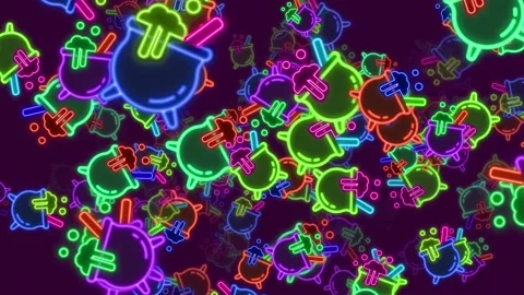 Halloween Background Glowing Loop  Stock Footage 213343145