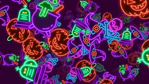 Halloween Background Glowing Loop  Stock Footage 213343215