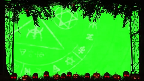 Halloween background with green screen Stock-Footage 337319117
