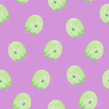 Halloween Background. Halloween Seamless Pattern with Ghosts. Stock Illustration