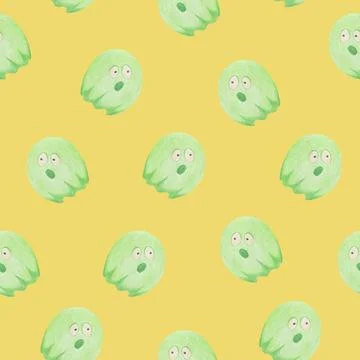 Halloween Background. Halloween Seamless Pattern with Ghosts. Stock Illustration