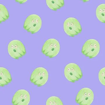 Halloween Background. Halloween Seamless Pattern with Ghosts. Stock Illustration