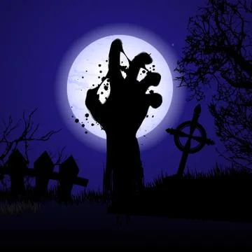 Halloween background hand Stock Illustration