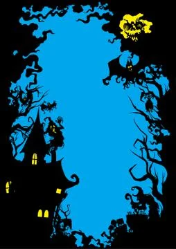 Halloween background with a horror frame Stock Illustration