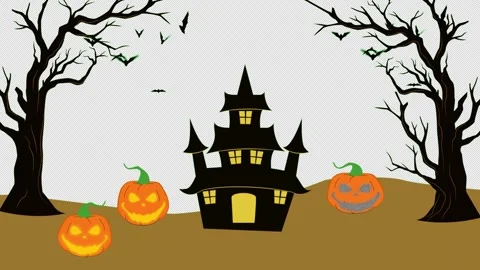 Halloween Background house bat loop animation Halloween concept element wit.. Stock Footage 281081784