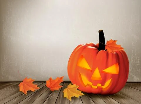 Halloween background with a jack 'o lantern. vector. Stock Illustration
