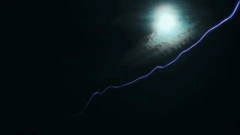 Halloween background - lightning in the night sky Stock Footage 80551346