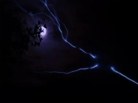 Halloween background - lightning in the night sky Stock Footage 80559881