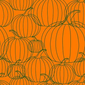 Halloween Background - Line Pumpkin. Vector Illustration Illustrazione stock