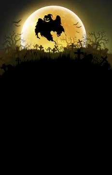 Halloween background with moon Stock Illustration