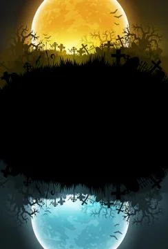 Halloween background with moon Stock Illustration