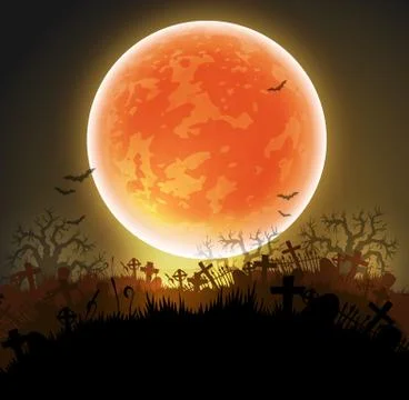 Halloween background with moon Stock Illustration