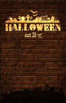 Halloween background with moon Illustrazione stock