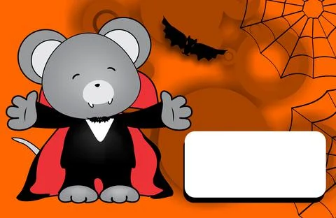 Halloween background mouse character Stock Illustration
