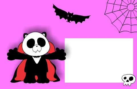 Halloween background panda bear Stock Illustration