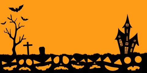 Halloween background, poster with copy space. Vector illustration. Stockillustratie