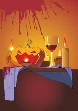 Halloween background. Pumpkin head 스톡 일러스트