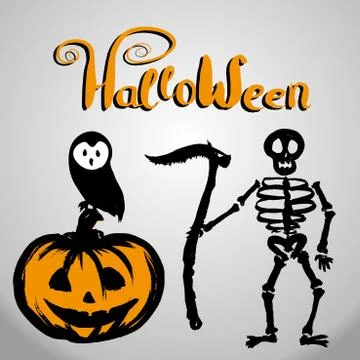 Halloween background with pumpkin Stock Illustration