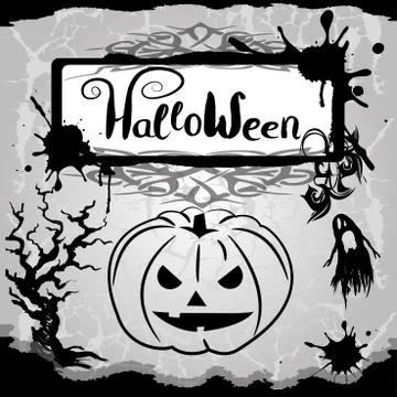 Halloween background with pumpkin Stock Illustration