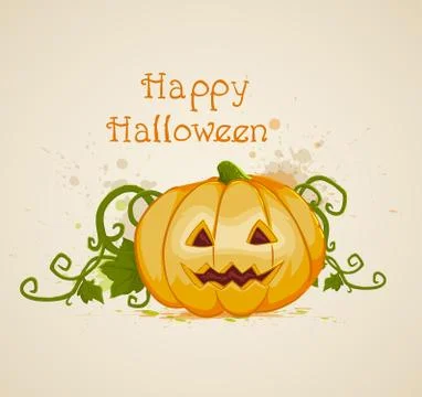 Halloween background with pumpkin Stock Illustration