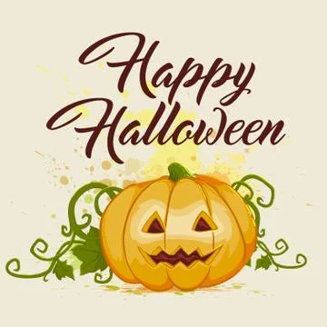 Halloween background with pumpkin Stock Illustration