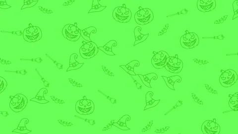 Halloween Background with Pumpkins and Witch Hats. Stock Footage 319246710