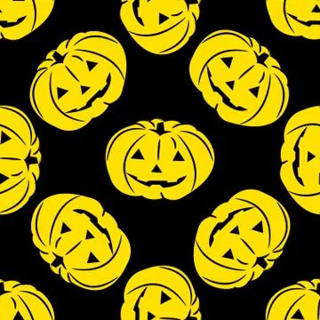 Halloween background with pumpkins Stock Illustration