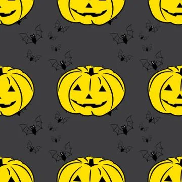 Halloween background with pumpkins Stock Illustration