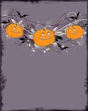 Halloween background with pumpkins Stock Illustration