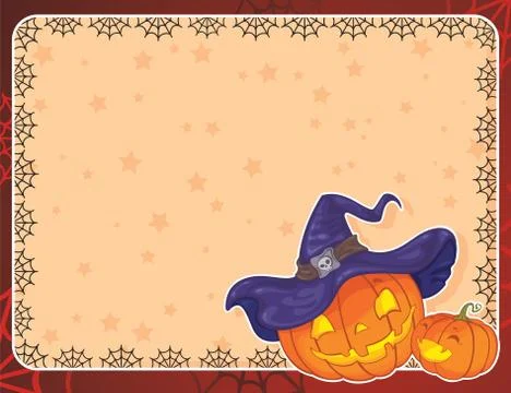 Halloween background with pumpkins Illustrazione stock