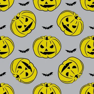 Halloween background with pumpkins Stock Illustration