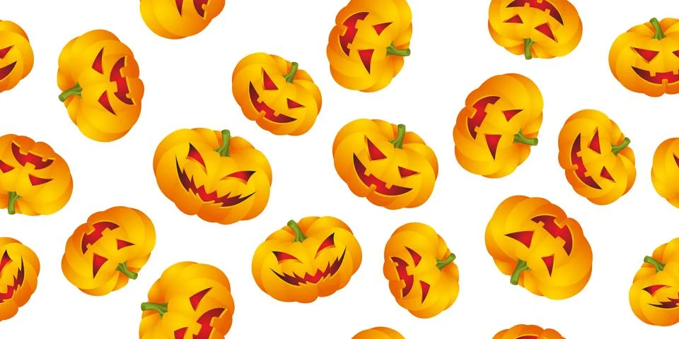 Halloween background with pumpkins Stock Illustration