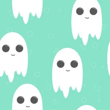 Halloween background. Seamless pattern of cute cartoon ghosts Illustrazione stock