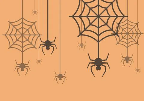 Halloween background Spider with Cobweb Illustrazione stock