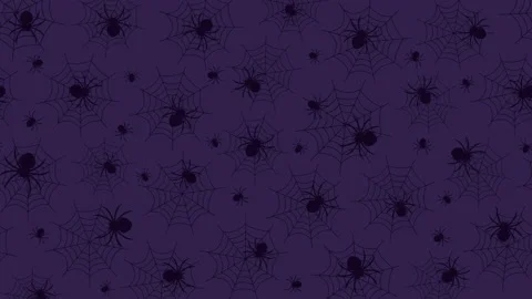 Halloween background with spiders on a seamless loop, motion graphics Stock Footage 205659344