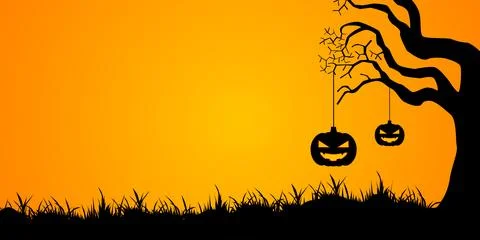 Halloween background with Spooky Halloween Elements. Vector Illustration Stock Illustration