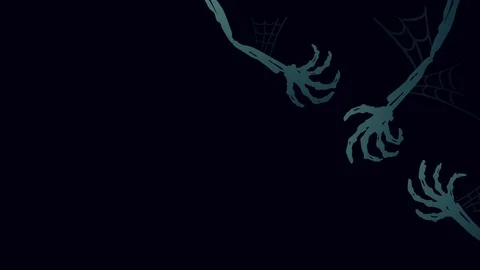 Halloween background template, skeleton monster hand concept design Stock Footage 94246982