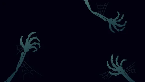 Halloween background template, skeleton monster hand concept design Stock Footage 94247228