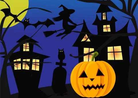 Halloween background, vector Stock Illustration