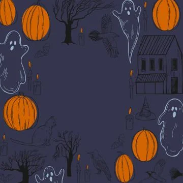 Halloween background. Vector illustration. Stock Illustration